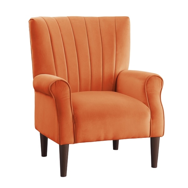 Canton Orange Leather Club Chair Great Deal Furniture 216739 